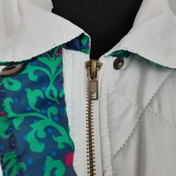 Caribbean Joe Winter White Puffer Vest Quilted Reversible Utility Women S Petite - Picture 6 of 13